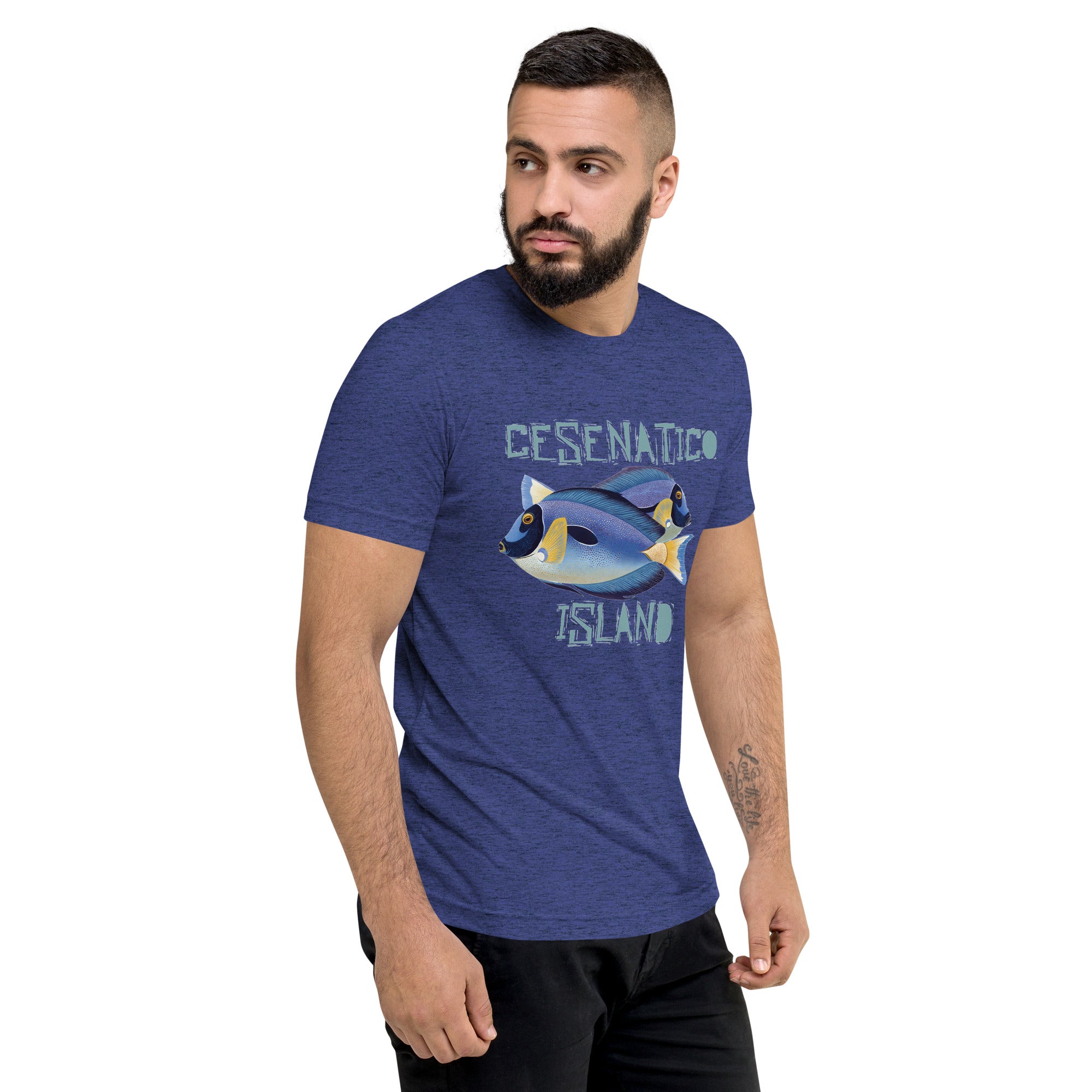 Cesenatico Island – The only island that smells like fried seafood™ | ItaloTropics® BLUE- Unisex T-Shirt